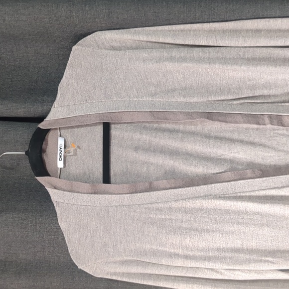 DKNY Taupe Layered Open front Cardigan XS - Picture 2 of 5